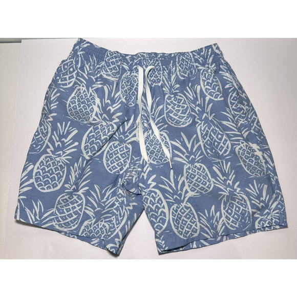 chubbies Other - Chubbies Mens Pineapple Print Swim Shorts MEDIUM 7" Inseam White/Blue